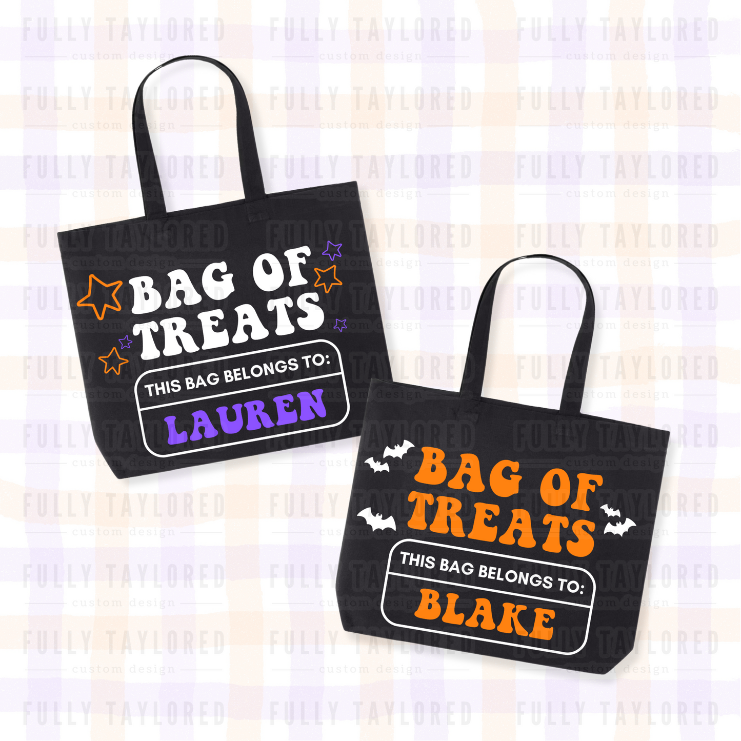 Custom Hand-Painted Halloween Tote Bag (Bag of Treats)