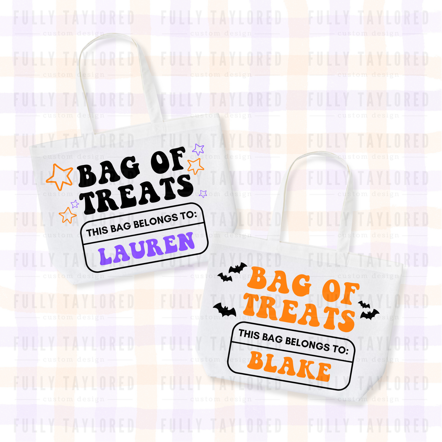 Custom Hand-Painted Halloween Tote Bag (Bag of Treats)