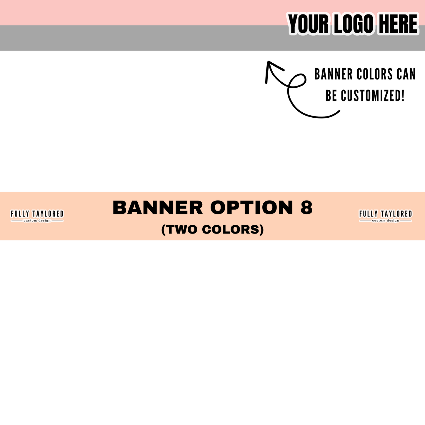 Custom Logo Stacked Banner Watermark BUNDLE (Transparent PNG) (8 Custom Files)