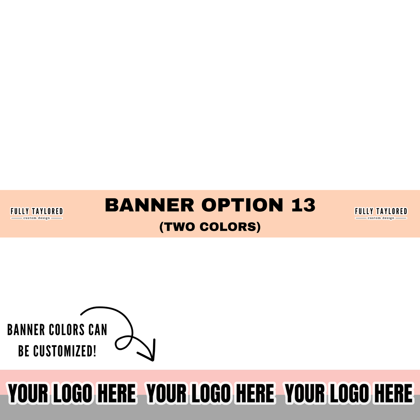 Custom Logo Stacked Banner Watermark BUNDLE (Transparent PNG) (8 Custom Files)