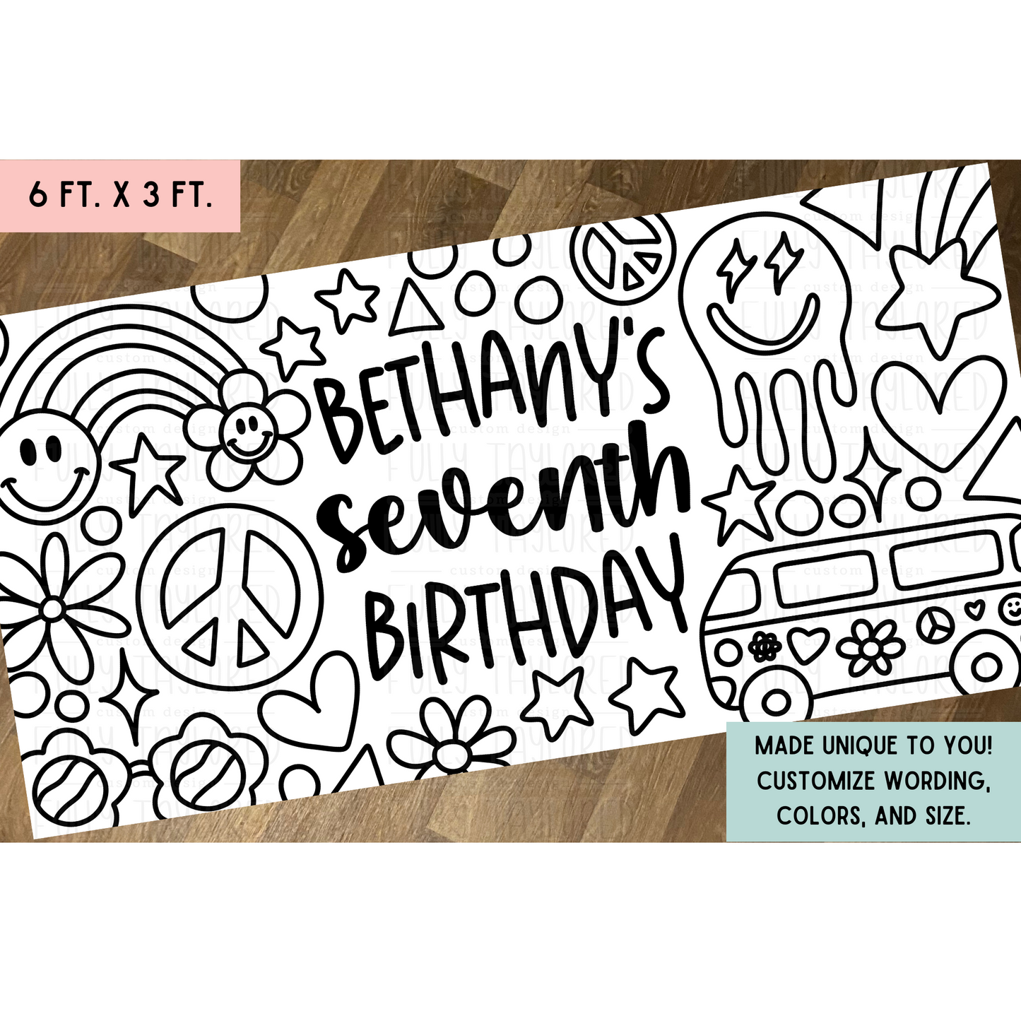 Custom Hand-Drawn Coloring Sheet Banner