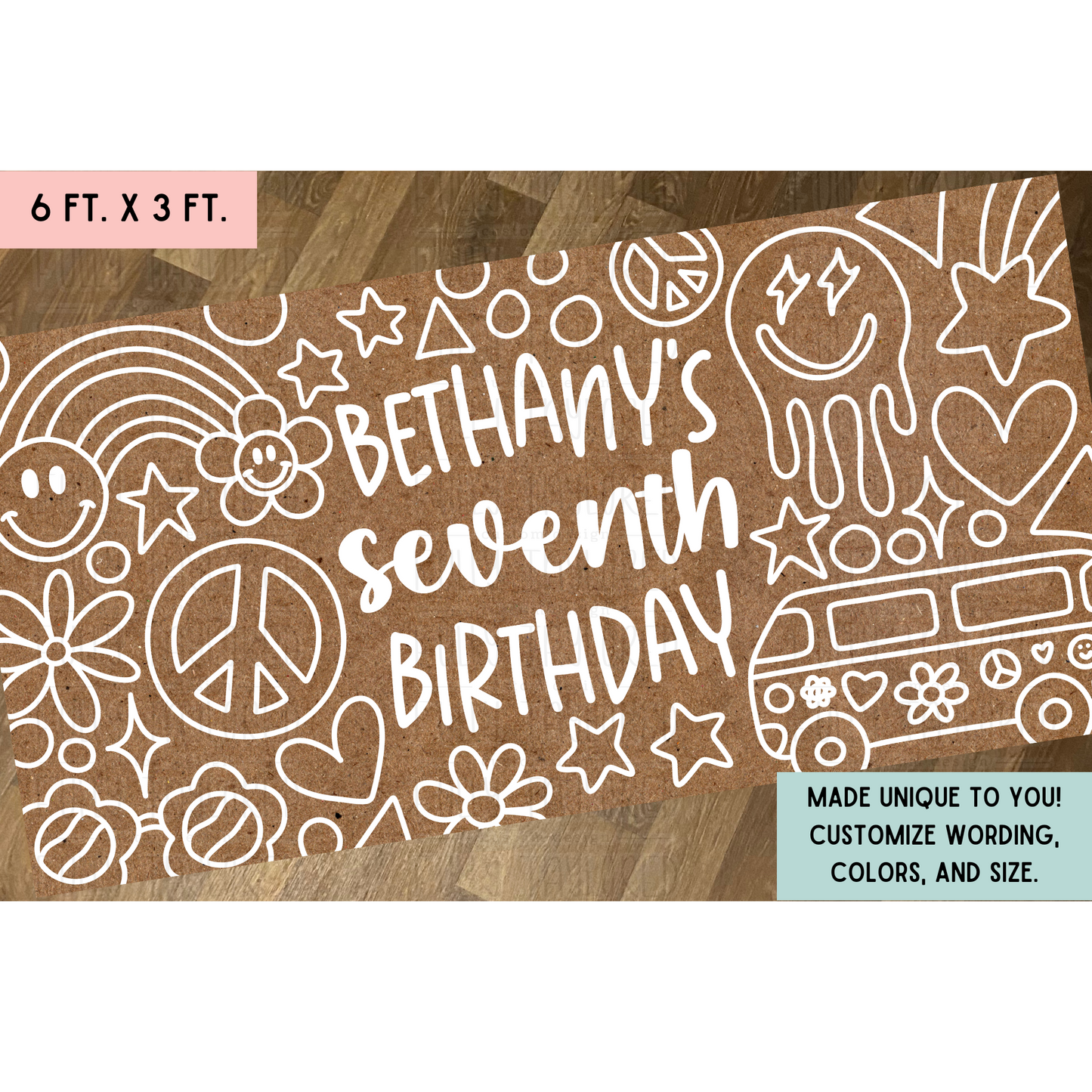 Custom Hand-Drawn Coloring Sheet Banner