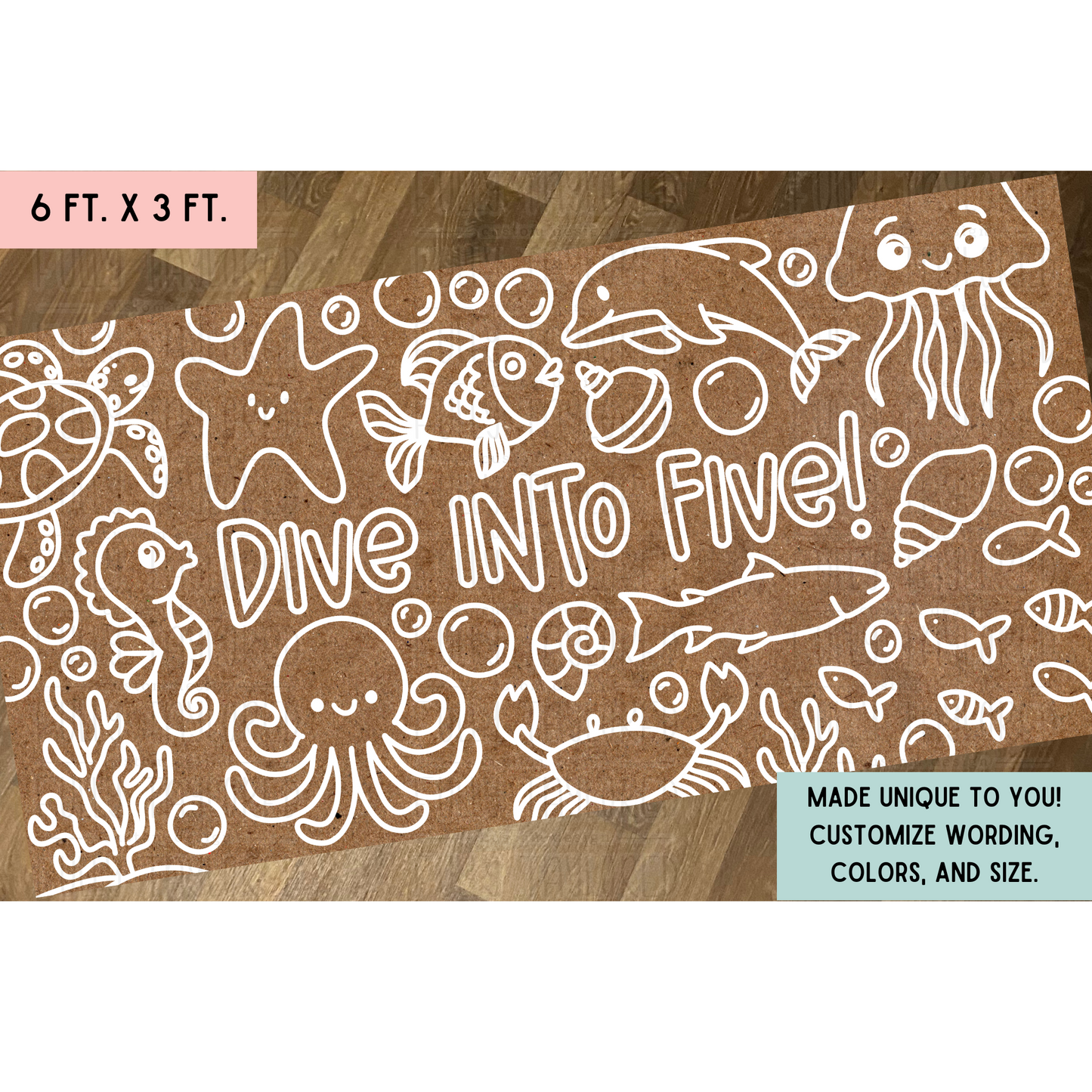 Custom Hand-Drawn Coloring Sheet Banner