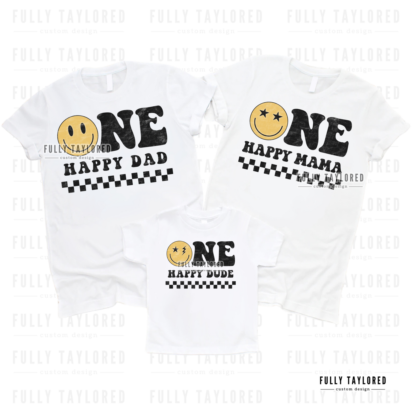 One Happy Family First Birthday PNG BUNDLE for Sublimation or Print (Digital Download) (3 Files)