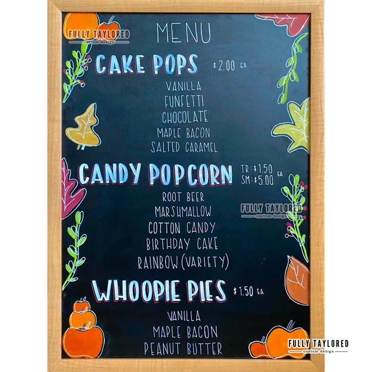 Custom Hand-Painted Chalkboard