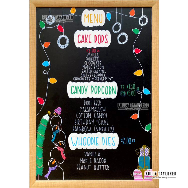 Custom Hand-Painted Chalkboard