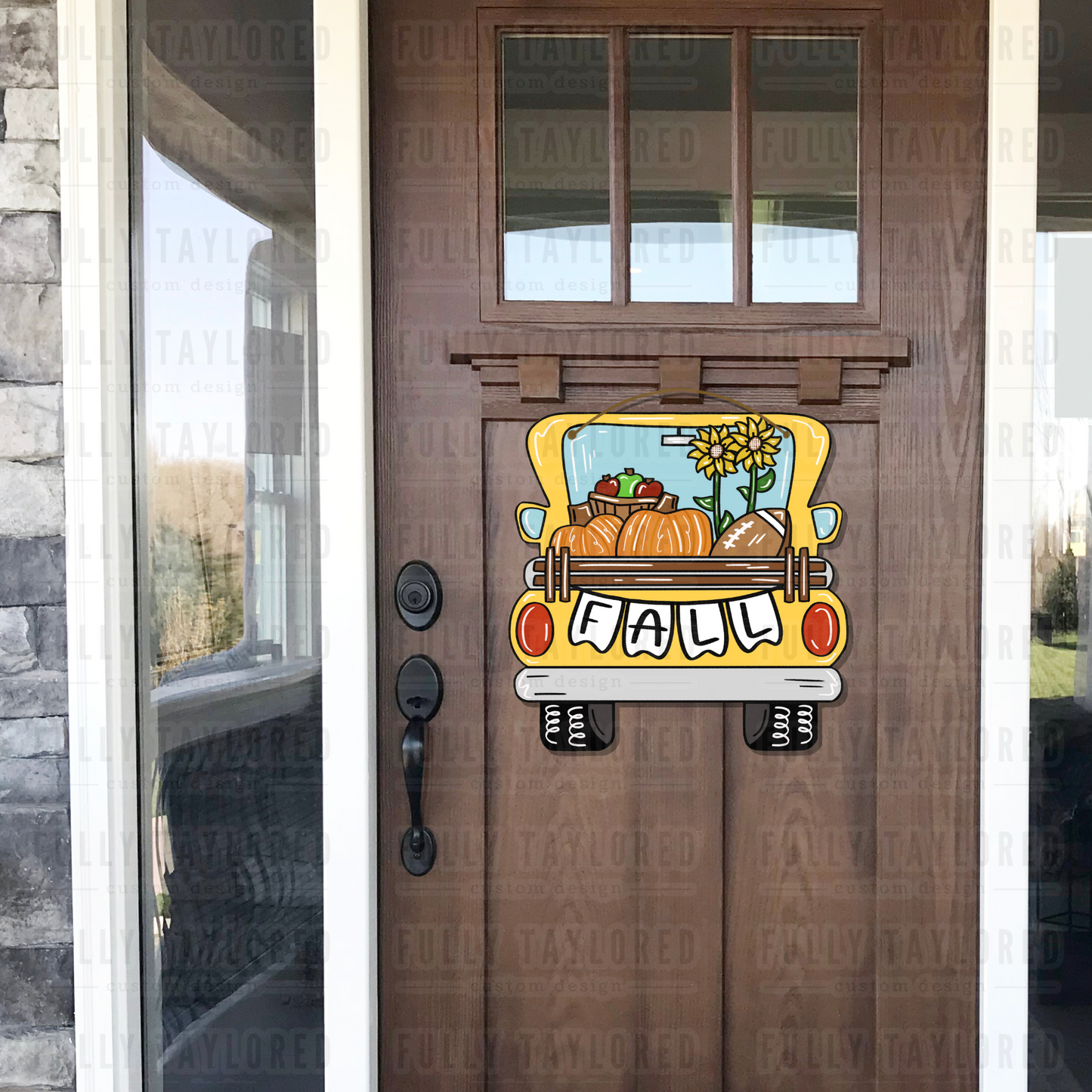 Hand-Painted Yellow Truck Door Hanger