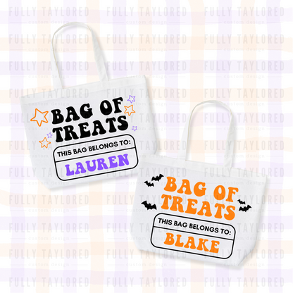 Custom Hand-Painted Halloween Tote Bag (Bag of Treats)