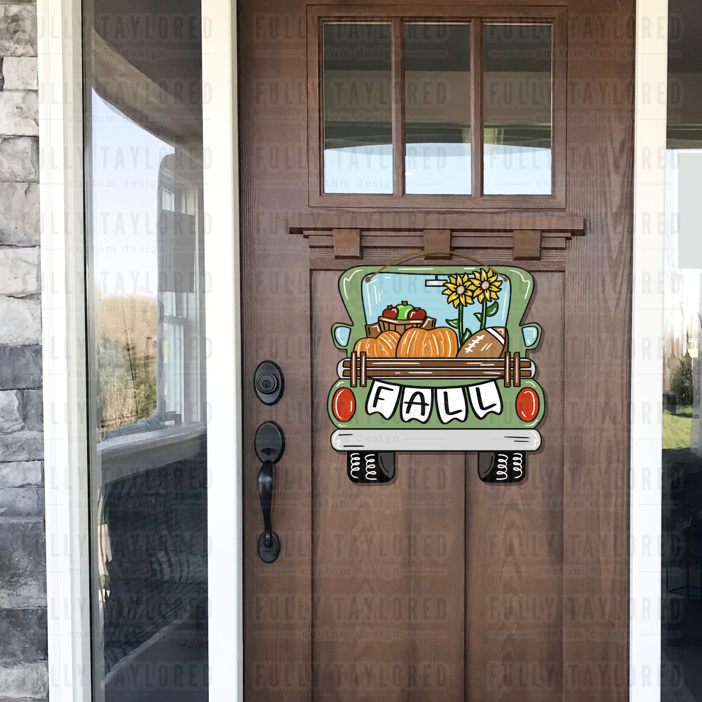 Hand-Painted Sage Green Truck Door Hanger