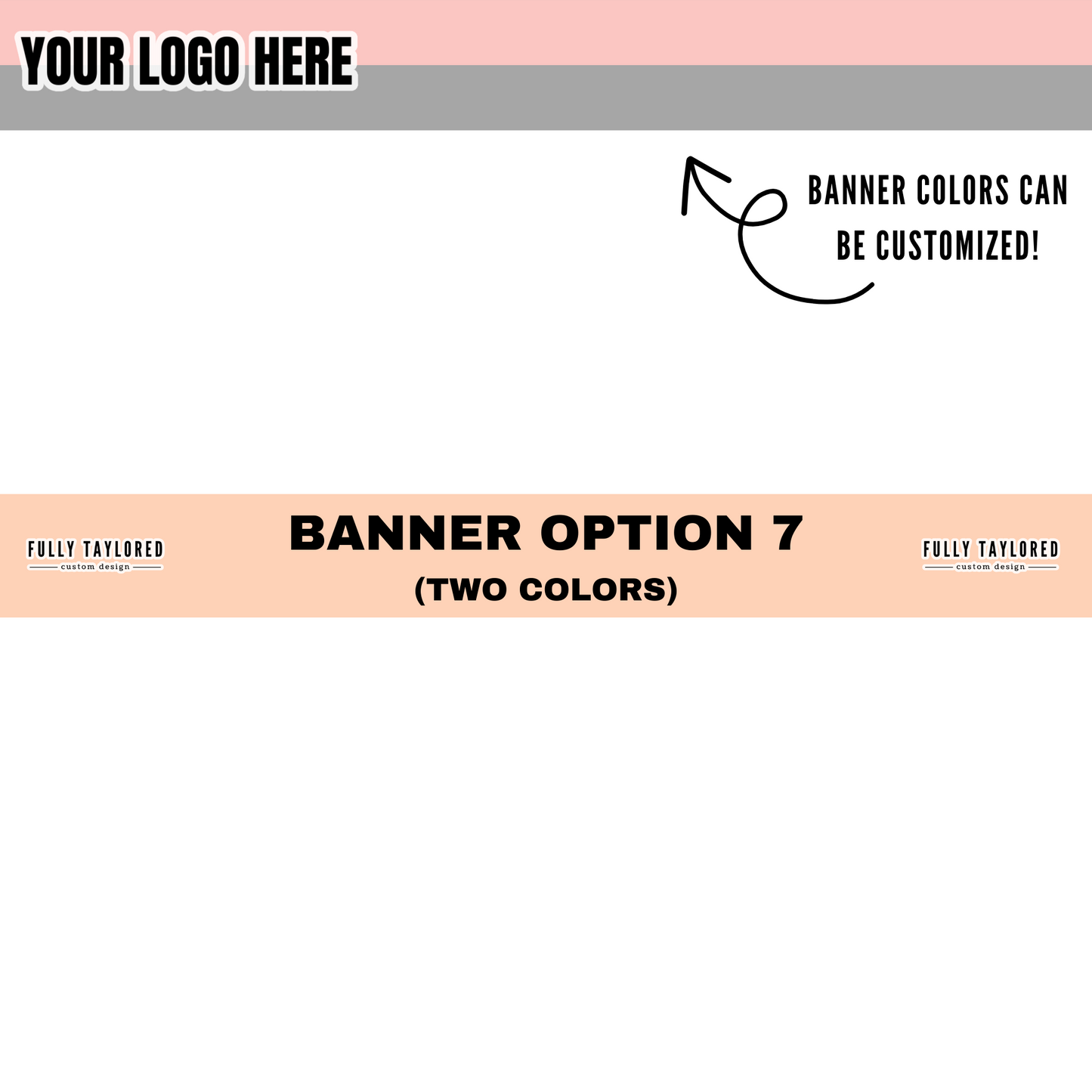 Custom Logo Stacked Banner Watermark BUNDLE (Transparent PNG) (8 Custom Files)