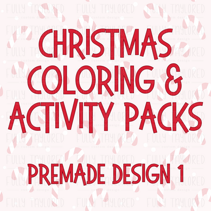 Christmas Coloring & Activity Packs | Design 1