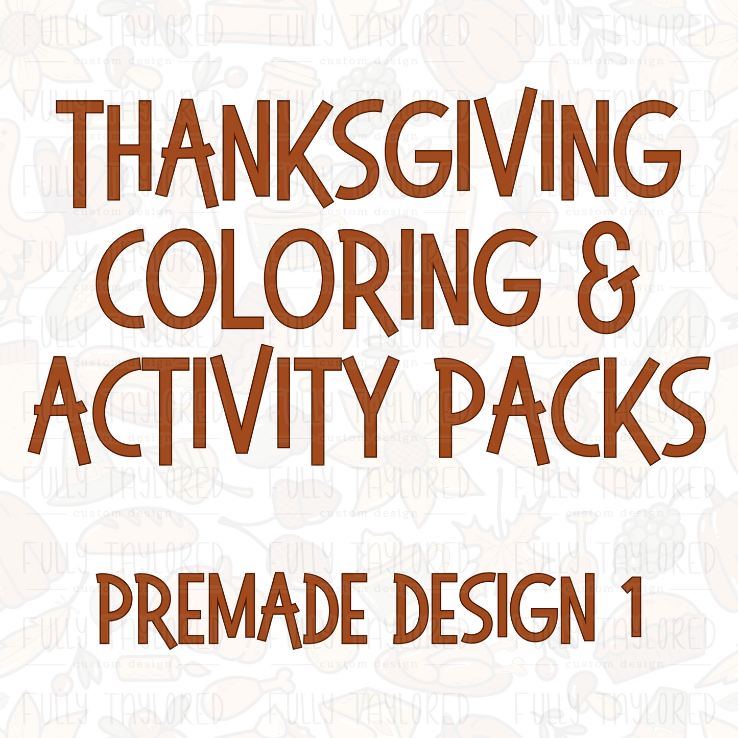 Thanksgiving Coloring & Activity Packs | Design 1