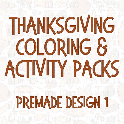 Thanksgiving Coloring & Activity Packs | Design 1