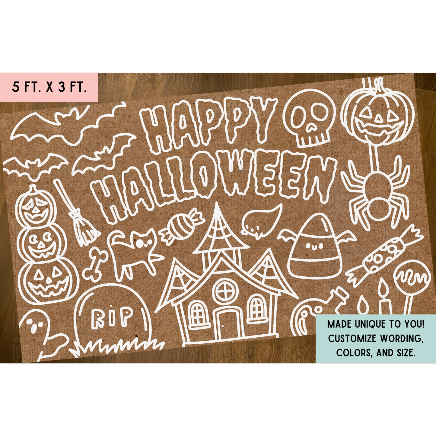 Custom Hand-Painted Coloring Sheet Banner