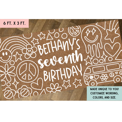 Custom Hand-Drawn Coloring Sheet Banner