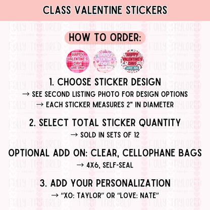 Class Valentine Stickers
