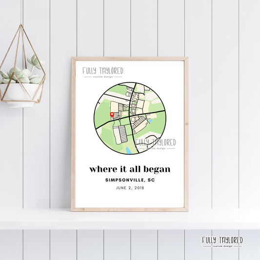 Custom Map Art Print