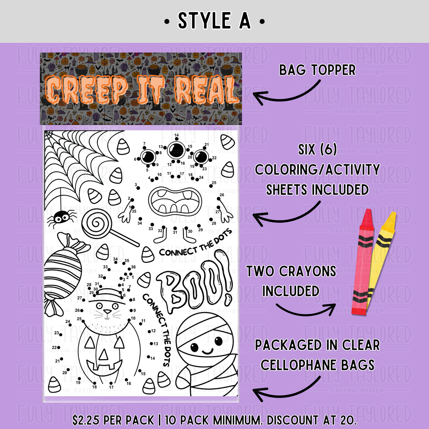 Halloween Coloring & Activity Packs | Design 1