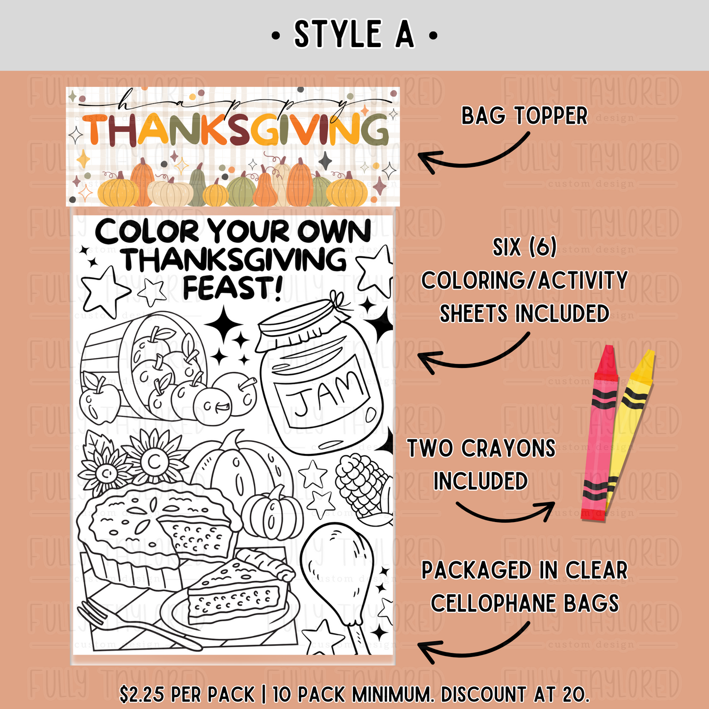 Thanksgiving Coloring & Activity Packs | Design 1