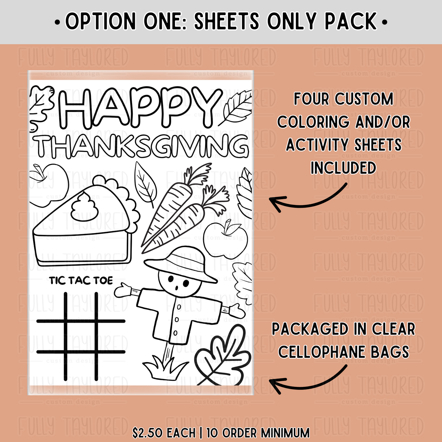 Custom Thanksgiving Coloring & Activity Sheet Packs