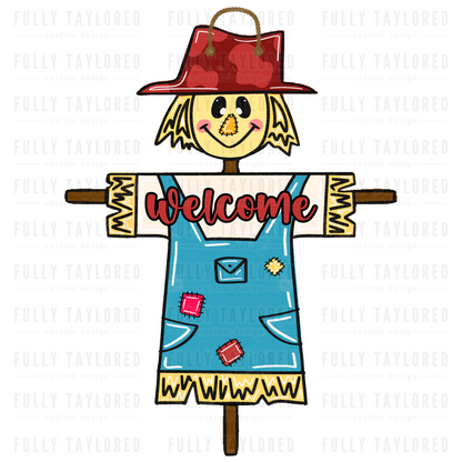 Hand-Painted Scarecrow Door Hanger (Carolina)