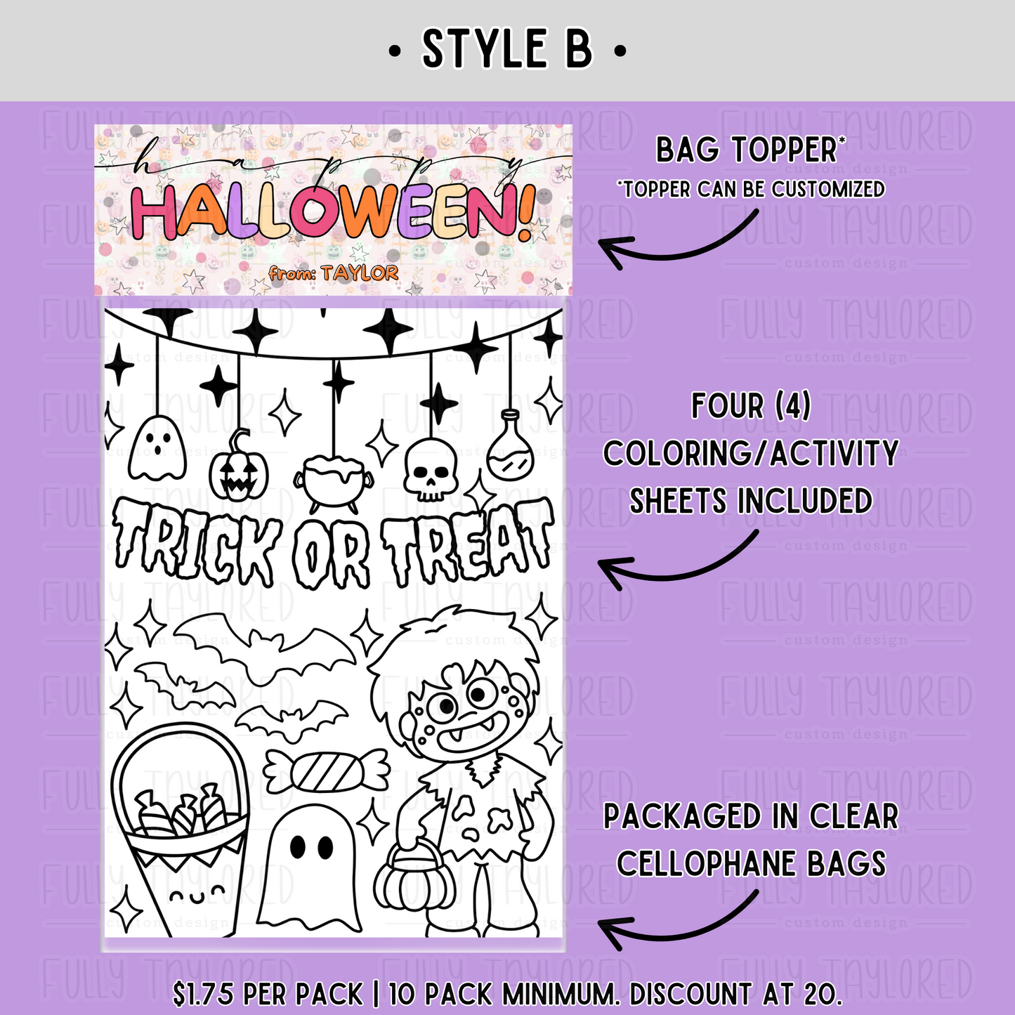 Halloween Coloring & Activity Packs | Design 1