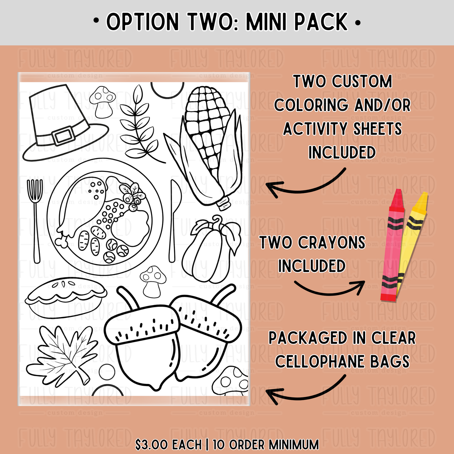 Custom Thanksgiving Coloring & Activity Sheet Packs