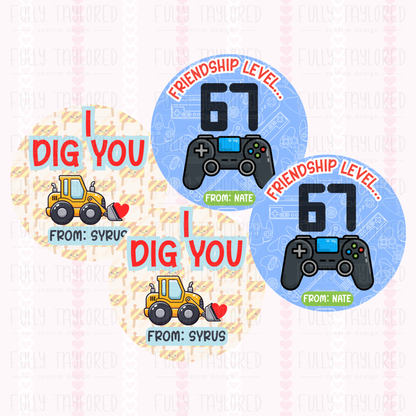 Class Valentine Stickers