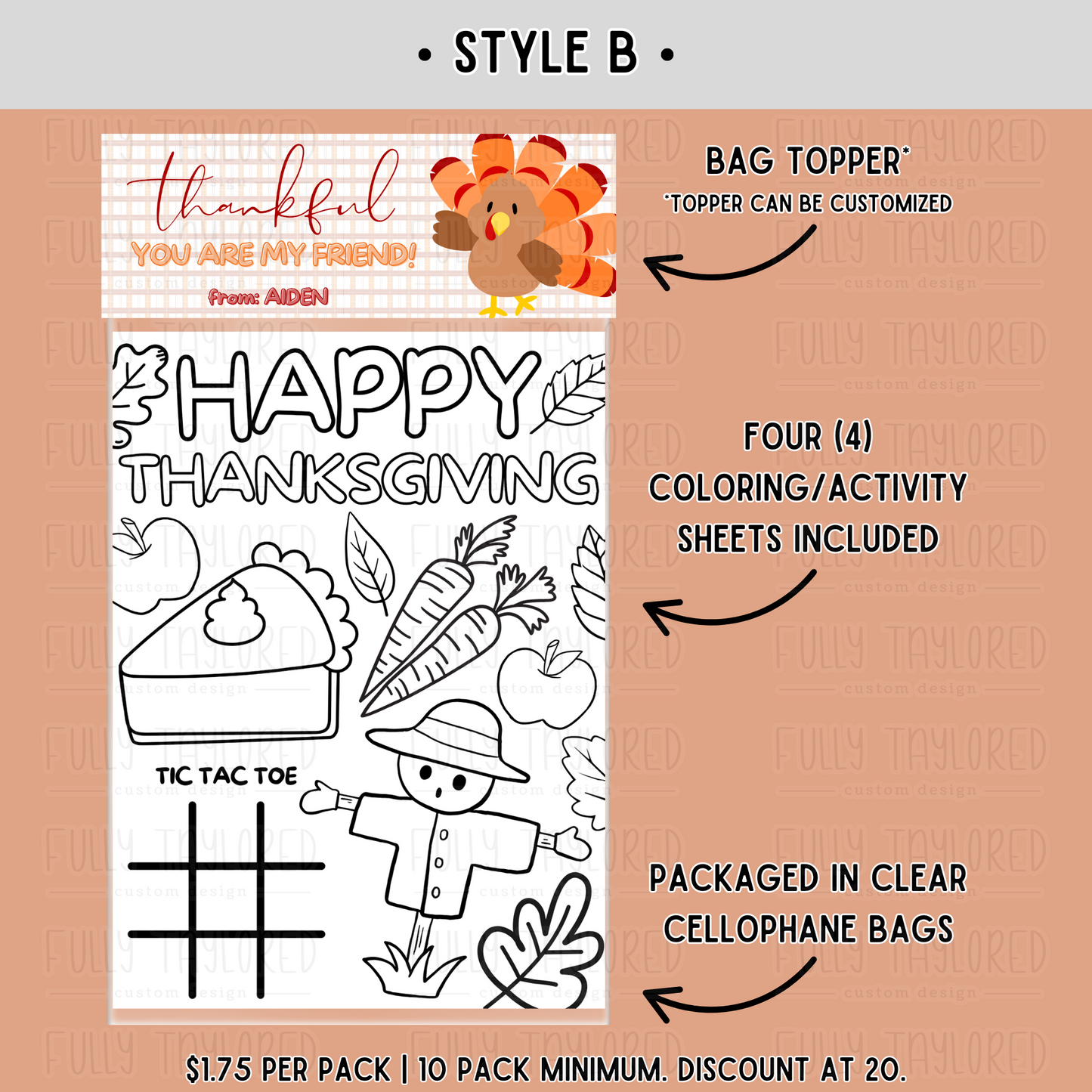 Thanksgiving Coloring & Activity Packs | Design 1