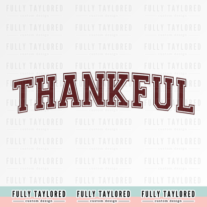 Thankful Maroon PNG for Sublimation or Print (Digital Download)