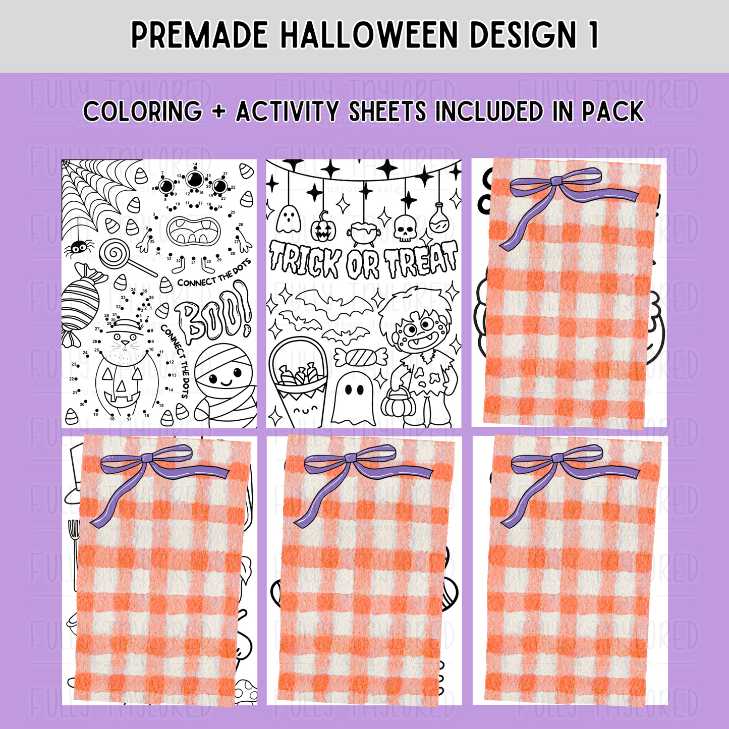 Halloween Coloring & Activity Packs | Design 1
