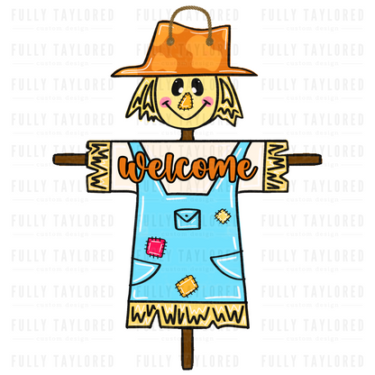 Hand-Painted Scarecrow Door Hanger (Clemson)