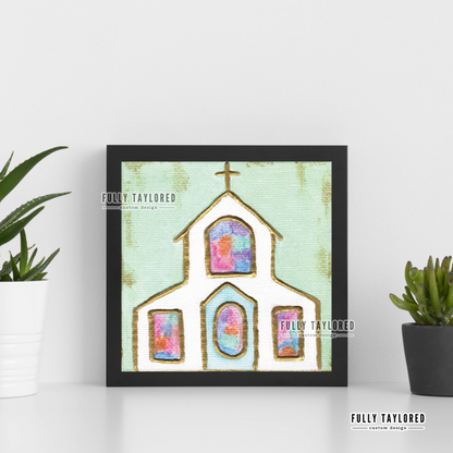 Watercolor Church No. 1 Art Print