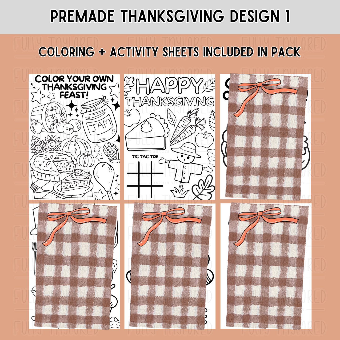 Thanksgiving Coloring & Activity Packs | Design 1