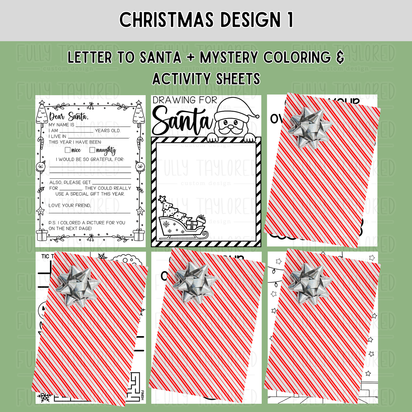 Christmas Coloring & Activity Packs | Design 1