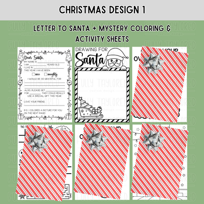 Christmas Coloring & Activity Packs | Design 1