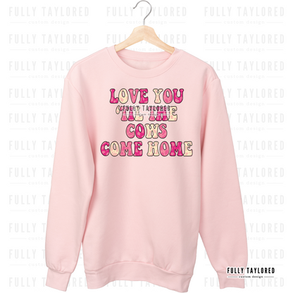 Love You Cows PNG for Sublimation or Print (Digital Download)