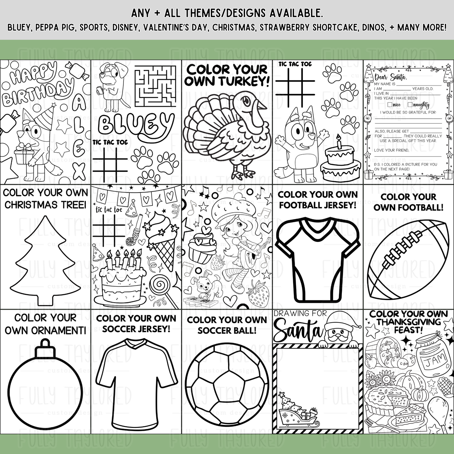 Christmas Coloring & Activity Packs | Design 1