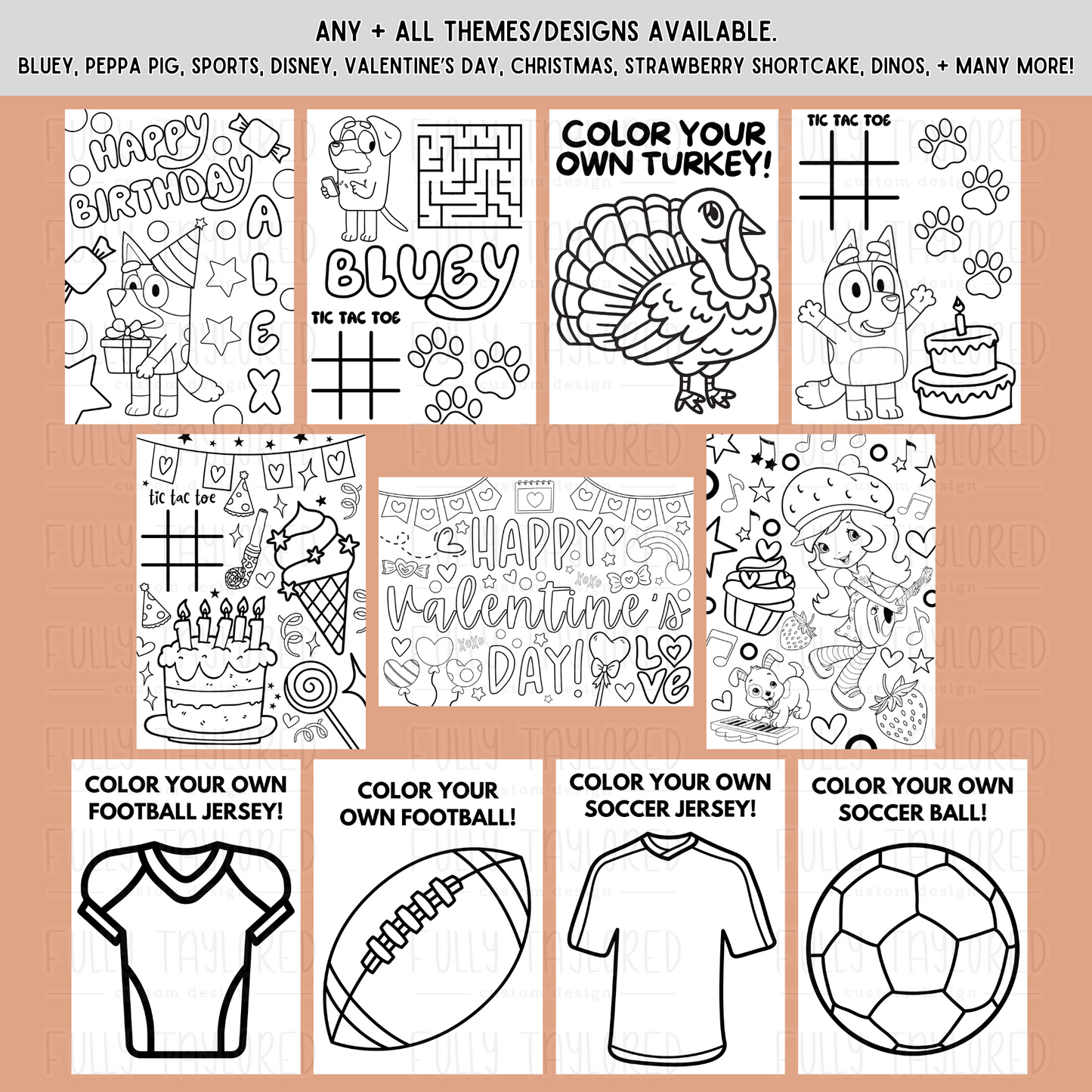 Thanksgiving Coloring & Activity Packs | Design 1