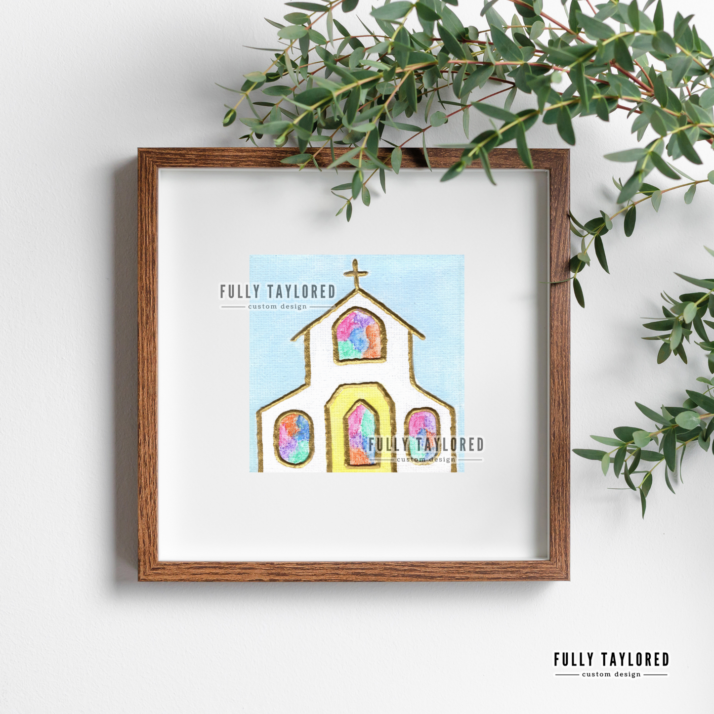 Watercolor Church No. 2 Art Print