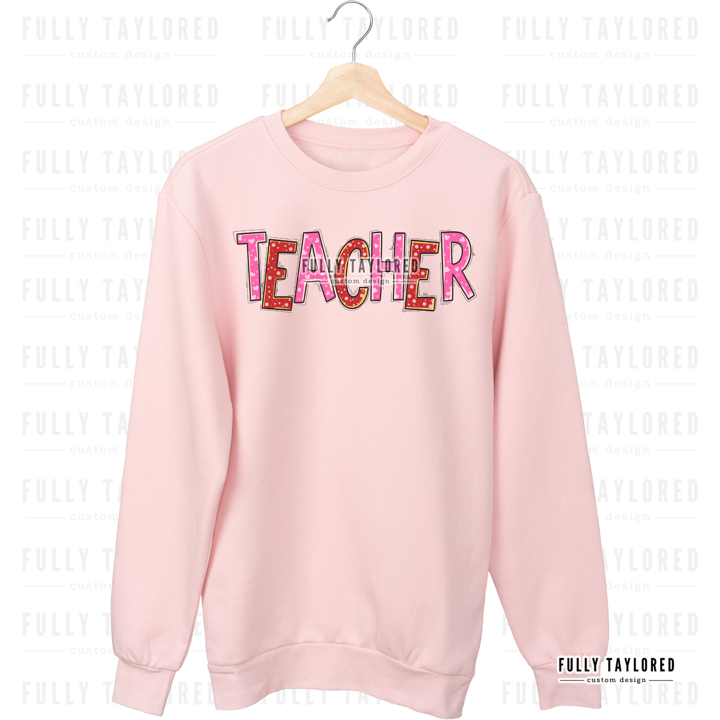 Valentine's Day Teacher Glitter PNG for Sublimation or Print (Digital Download)