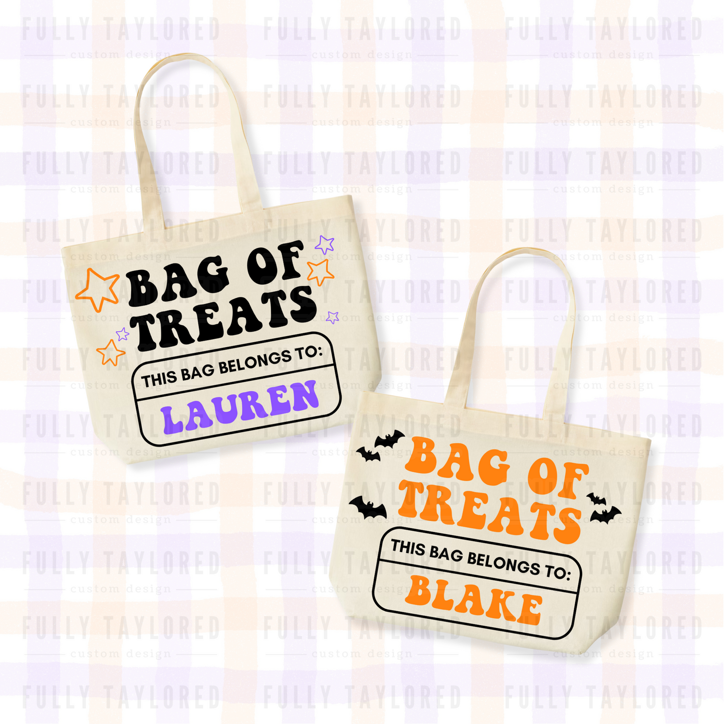 Custom Hand-Painted Halloween Tote Bag (Bag of Treats)