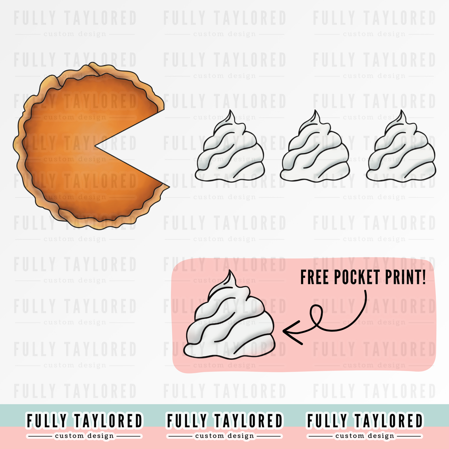 Pie-Man PNG with Pocket Print for Sublimation or Print (Digital Download) (2 Files)