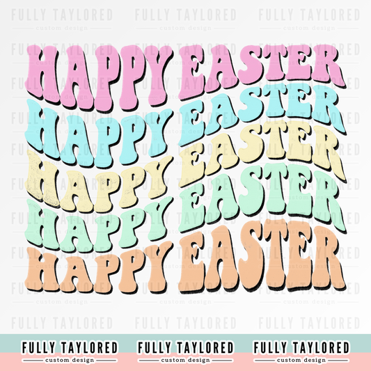 Groovy Happy Easter PNG for Sublimation or Print (Digital Download)