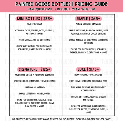 Custom Hand-Painted Booze Bottles