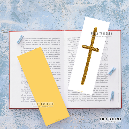 Gold Cross Double-Sided Bookmark