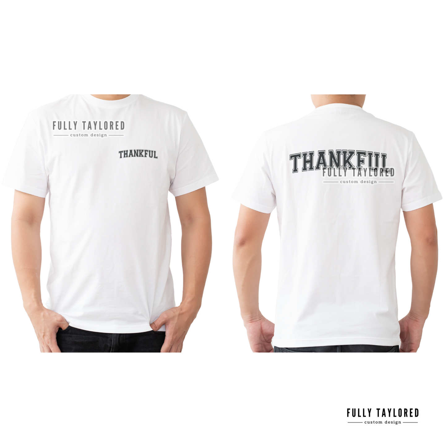 Thankful Black PNG for Sublimation or Print (Digital Download)