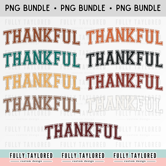 Thankful PNG BUNDLE for Sublimation or Print (Digital Download) (9 Files)