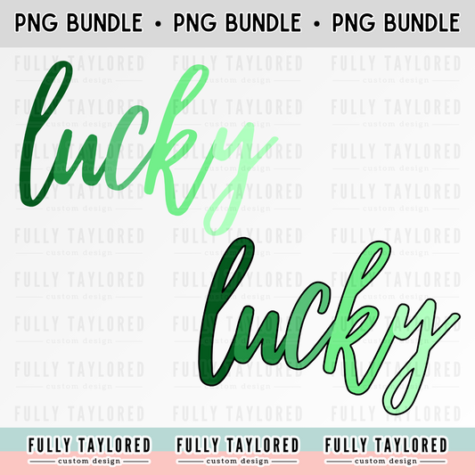 Lucky Gradient PNG BUNDLE for Sublimation or Print (Digital Download) (2 Files)