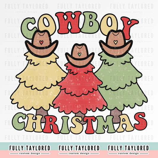 Cowboy Christmas PNG for Sublimation or Print (Digital Download)